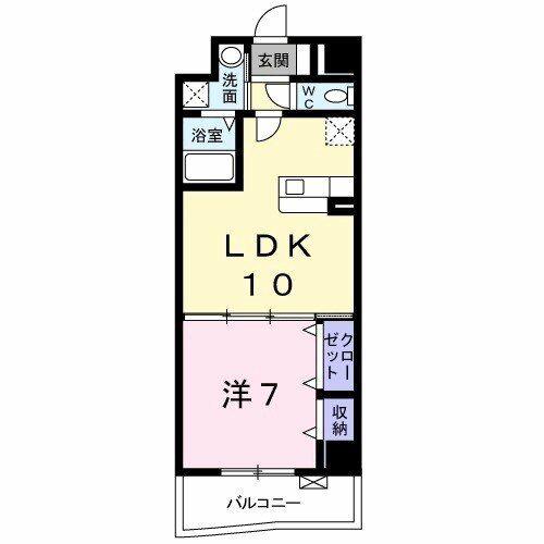 プラシード(1LDK/5階)の間取り写真