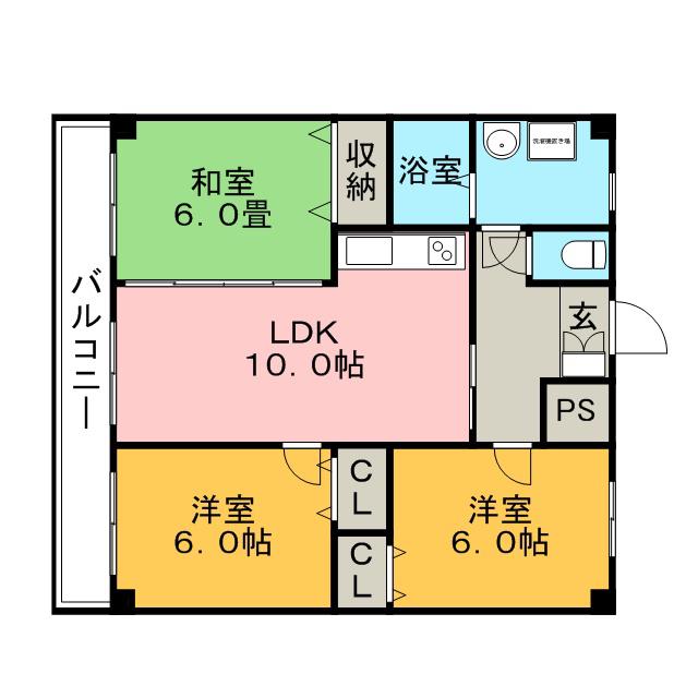 ソレーユ諏訪野(3LDK/2階)の間取り写真