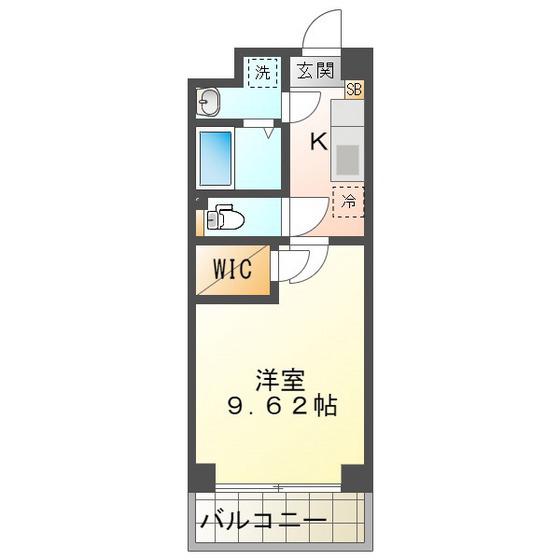 S-FORT四日市西新地(1K/6階)の間取り写真