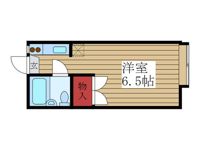 ローズガーデン(ワンルーム/1階)の間取り写真