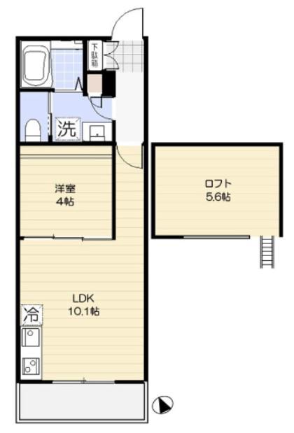 FENICE HAKURAKU(1LDK/2階)の間取り写真