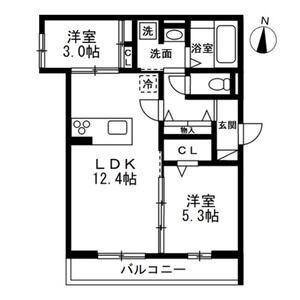 NOBLE RAFFINER 元町/ノーブルラフィネ元町浦和区元町1(2LDK/2階)の間取り写真