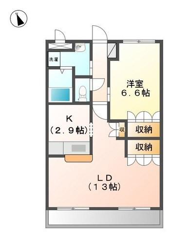 SUN COURT ITAYA A棟(1LDK/1階)の間取り写真