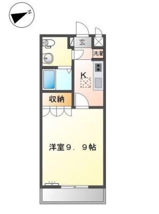 インペリアルコート(1K/2階)の間取り写真