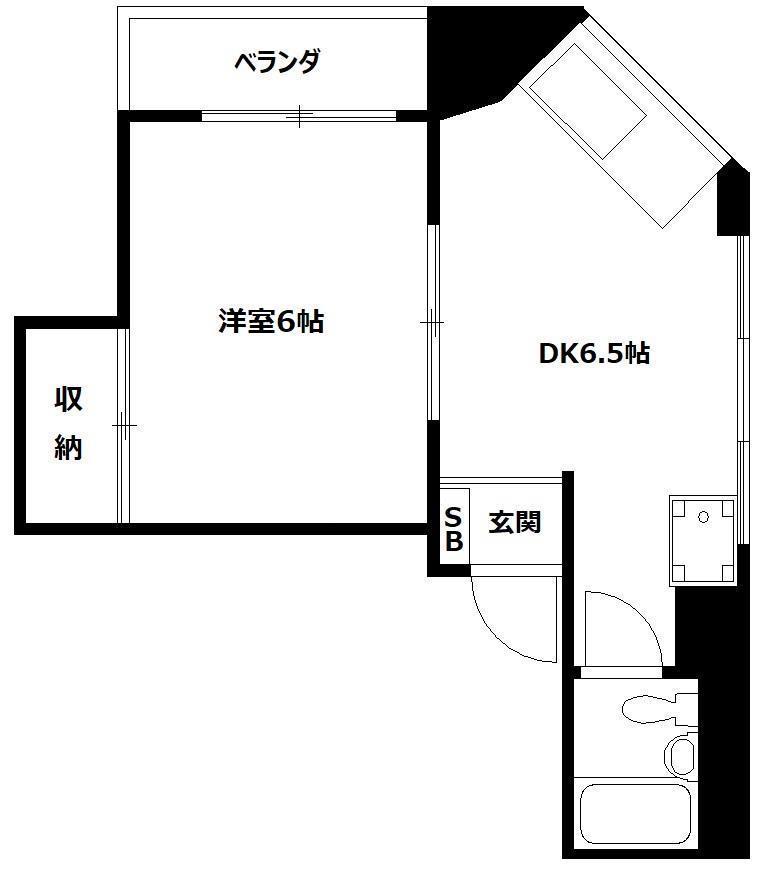 田中ビル(1DK/2階)の間取り写真
