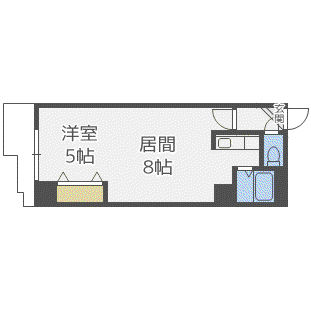 ミラバ豊平(1LDK/2階)の間取り写真