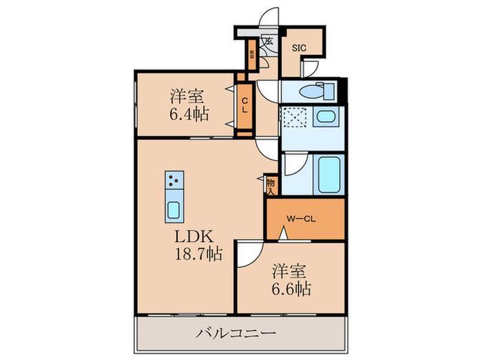 ACERO GARDEN(2LDK/1階)の間取り写真