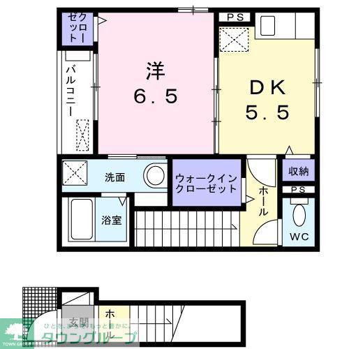レタン砂町(1DK/2階)の間取り写真