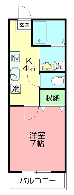 NS GATE 鎌倉材木座(1K/3階)の間取り写真