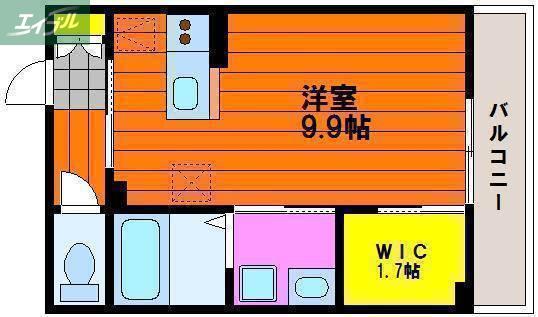 アドラシオン津島(ワンルーム/2階)の間取り写真