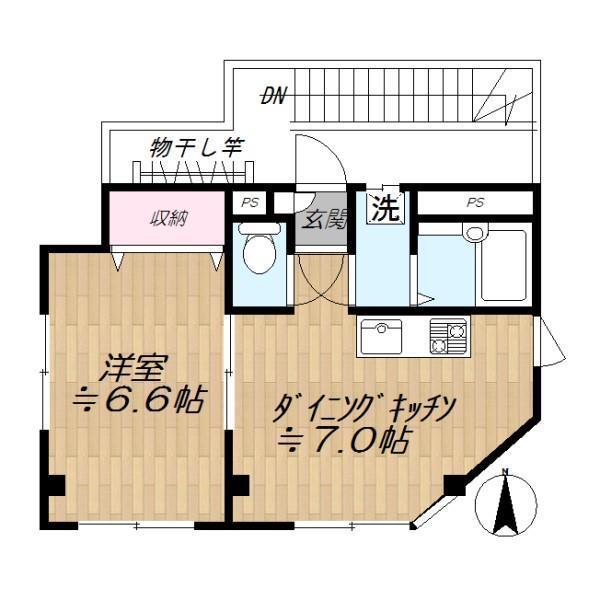ハイツTHE-O(1DK/3階)の間取り写真
