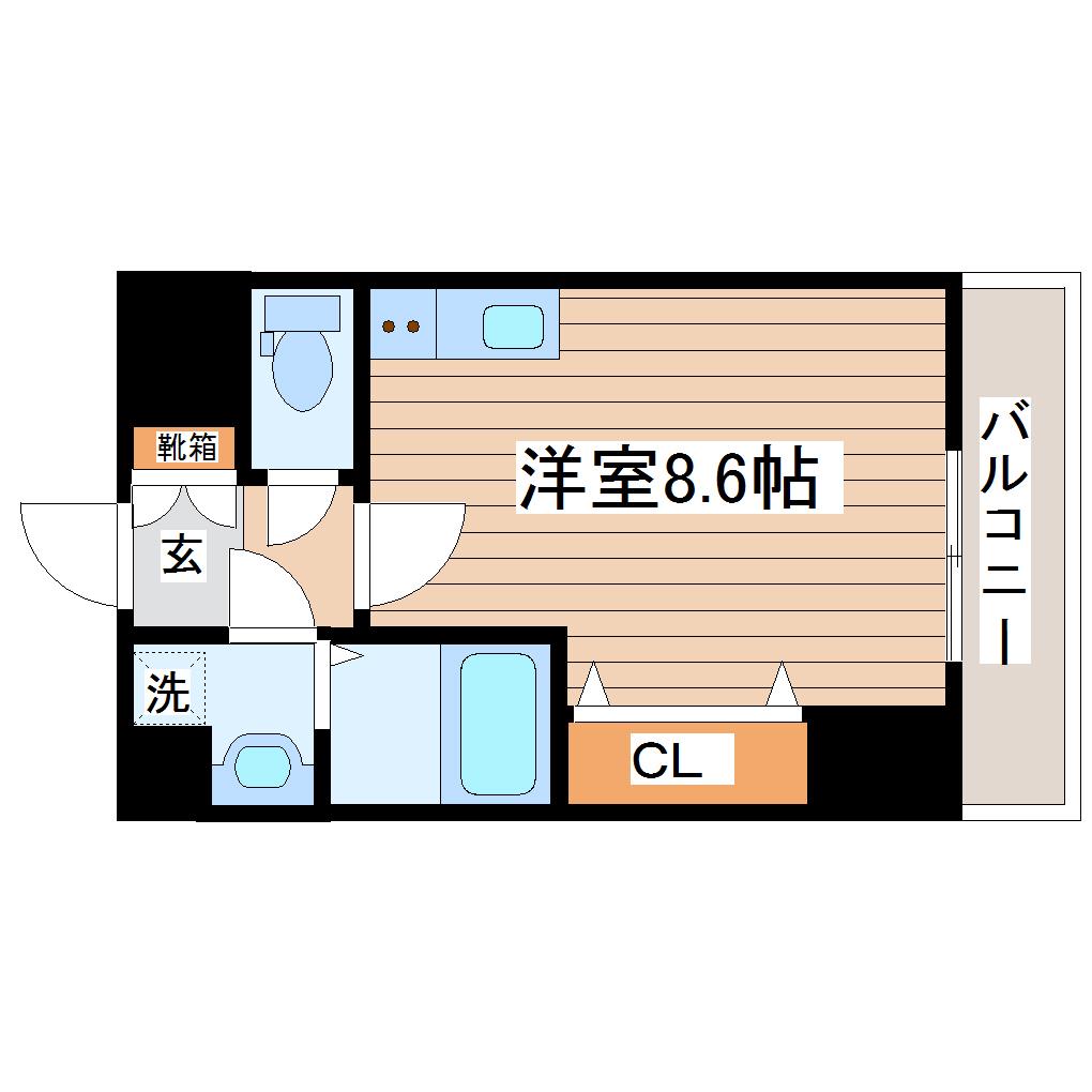 レジデンスREIWA支倉(ワンルーム/6階)の間取り写真