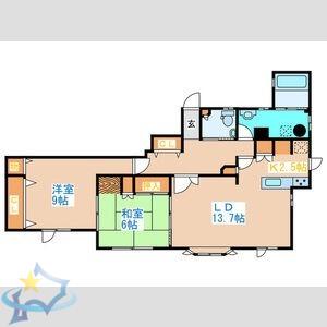 山の手6-4(2LDK/1階)の間取り写真