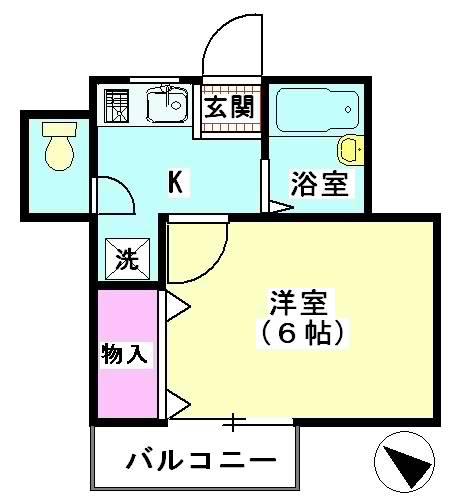 サンヴィル久が原(1K/2階)の間取り写真