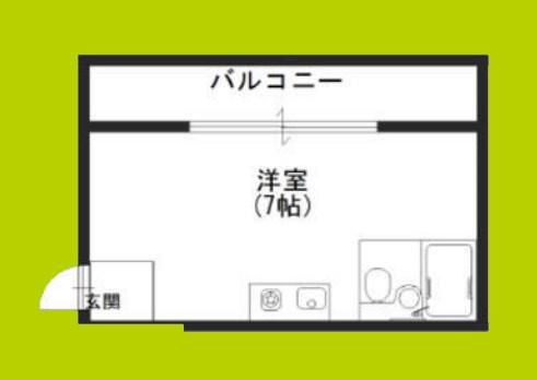 エリア39(ワンルーム/4階)の間取り写真