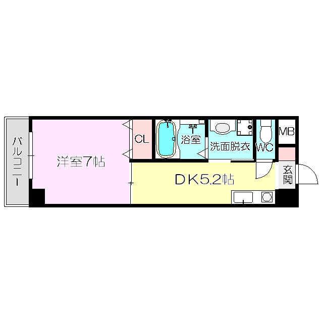 シビラ柴島(1DK/1階)の間取り写真