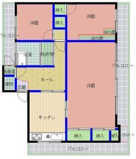 前田ビル(3DK/4階)の間取り写真