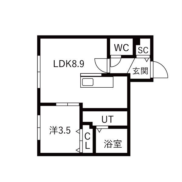 サクランシェ宮の沢(1LDK/3階)の間取り写真