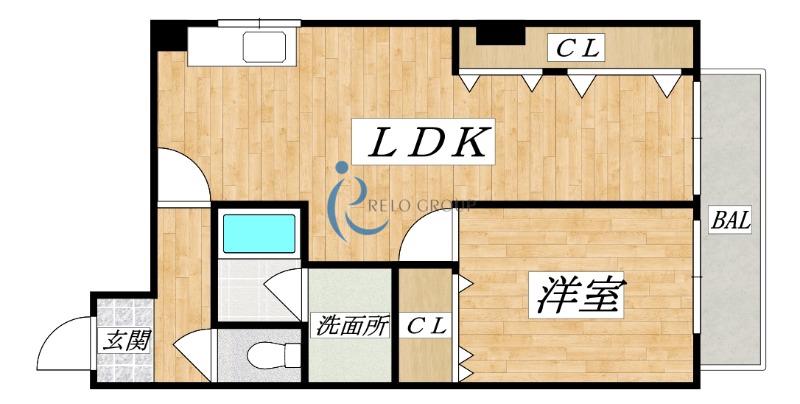 パルコートKUSAKA(1LDK/2階)の間取り写真