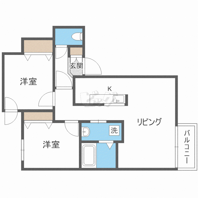 カサトレスVIII(2LDK/4階)の間取り写真