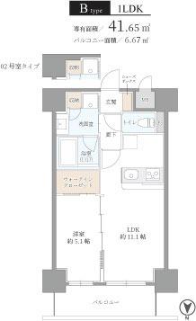 ESTEOESTE難波元町(1LDK/8階)の間取り写真