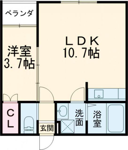 KACC213(1LDK/2階)の間取り写真