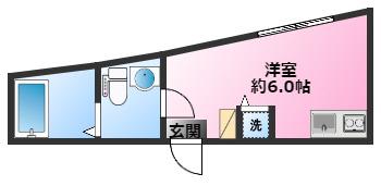 メゾンドシエル(ワンルーム/2階)の間取り写真