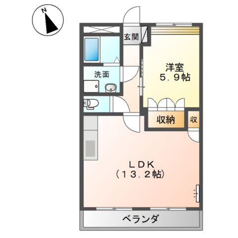 クオリティーヒルズ(1LDK/2階)の間取り写真