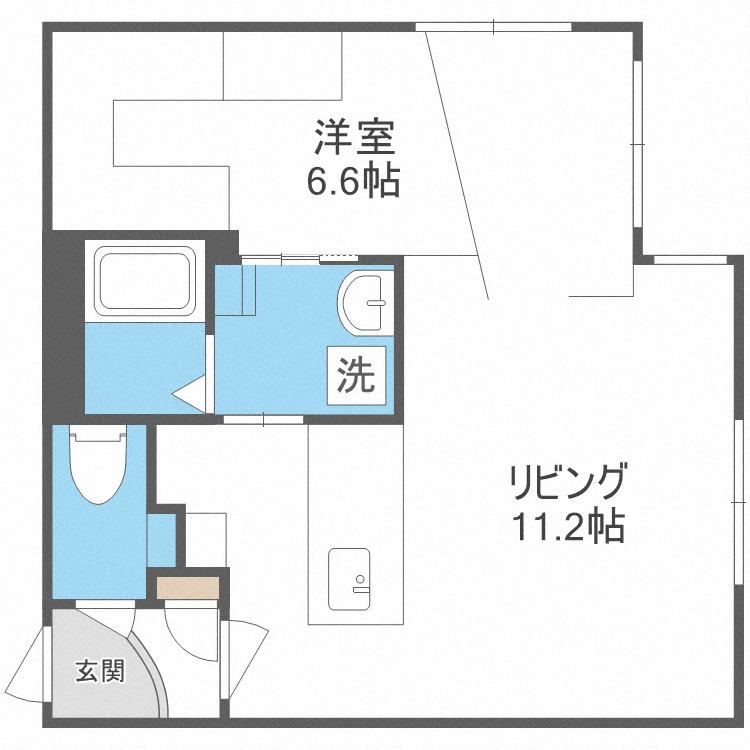 レブニーズ ザ・レジデンス N21(1LDK/1階)の間取り写真