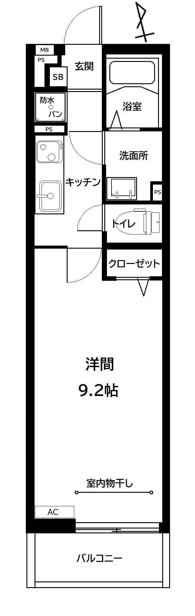 ジュネス(1K/3階)の間取り写真