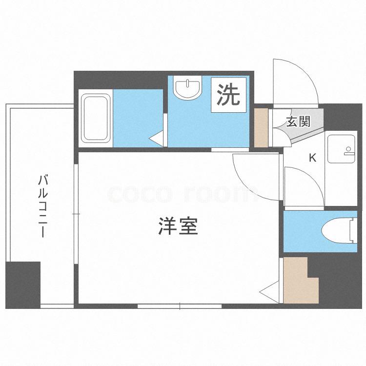 アクアプレイス梅田II(1K/10階)の間取り写真