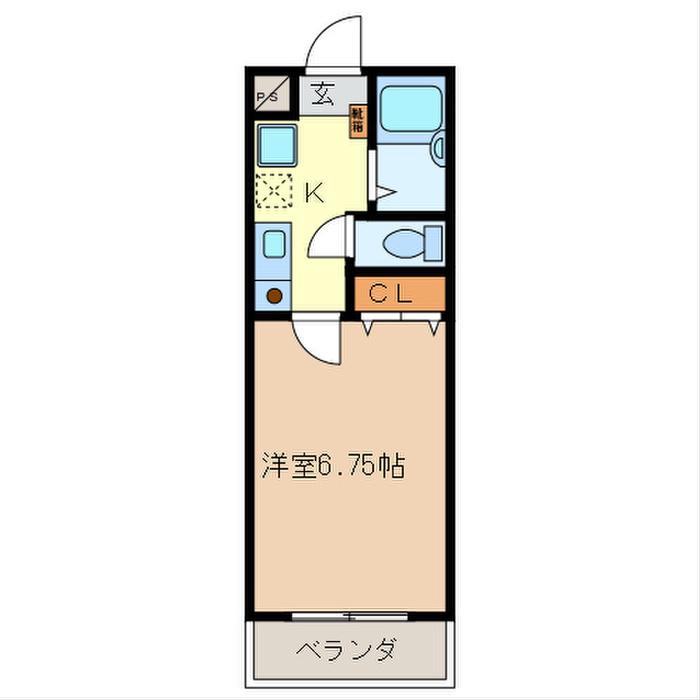 JCサウスSHIKI295(1K/3階)の間取り写真