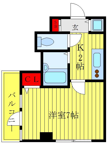 スカイコート豊島南長崎(1K/5階)の間取り写真