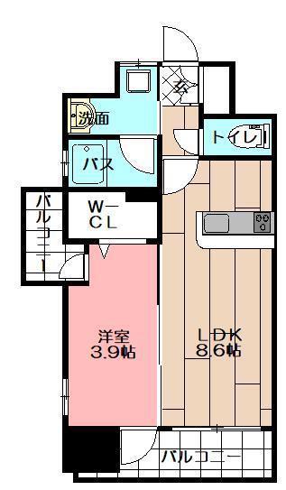デザイナーズ ざ・片野(1LDK/8階)の間取り写真