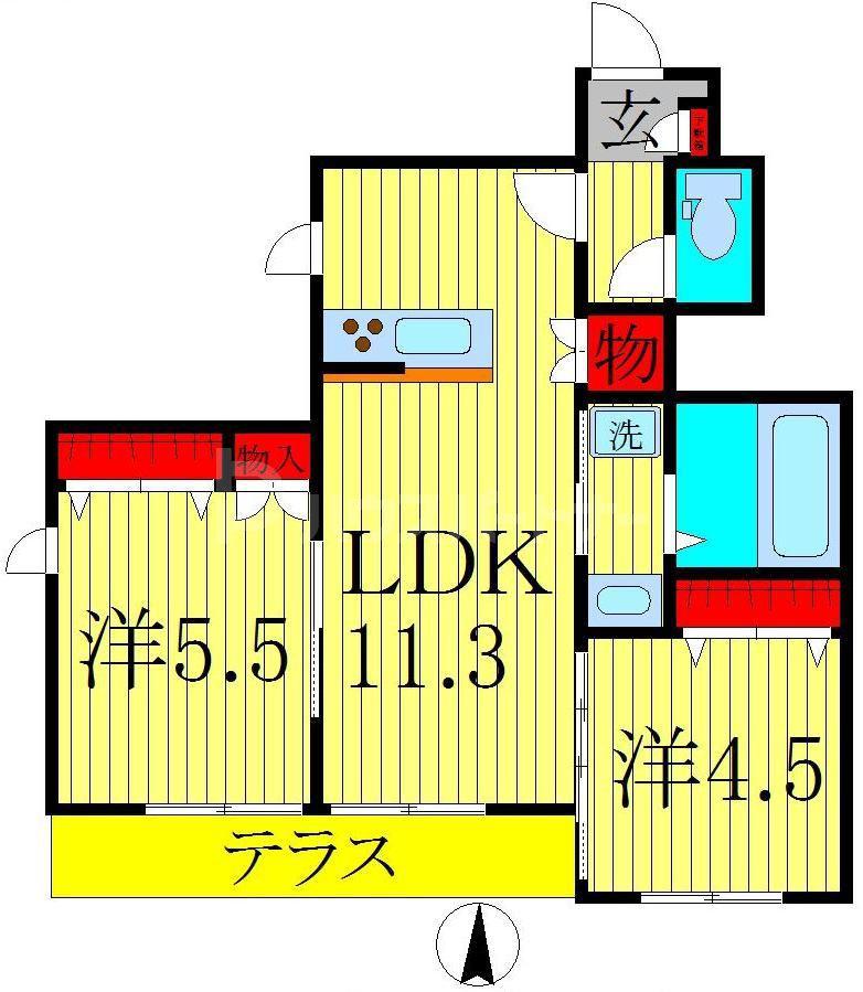 メゾン マスダ(2LDK/1階)の間取り写真