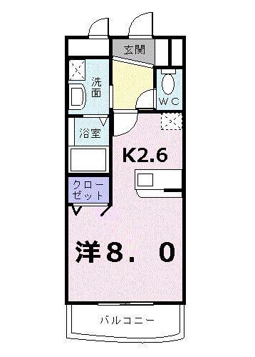 シャンドフレーズII(1K/1階)の間取り写真