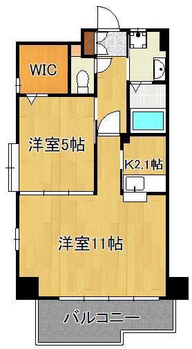 クレスト南小倉(2K/8階)の間取り写真
