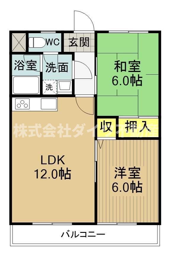 レジデンスボナール(2LDK/1階)の間取り写真