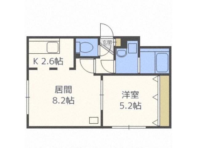 ジュネパレス札幌(1LDK/3階)の間取り写真