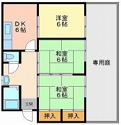 守安コーポ(3DK/1階)の間取り写真