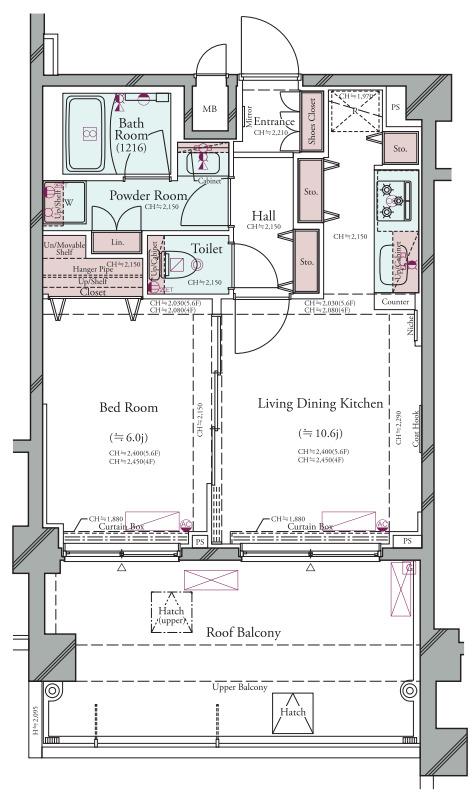 プラシア蒲田 THE GRAND RESIDENCE(1LDK/4階)の間取り写真