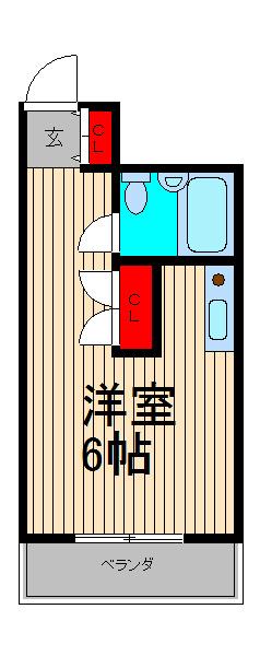 スカイコート西川口(1K/5階)の間取り写真