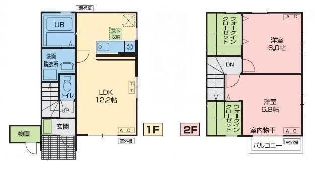 ドマーニ C(2LDK/1階)の間取り写真