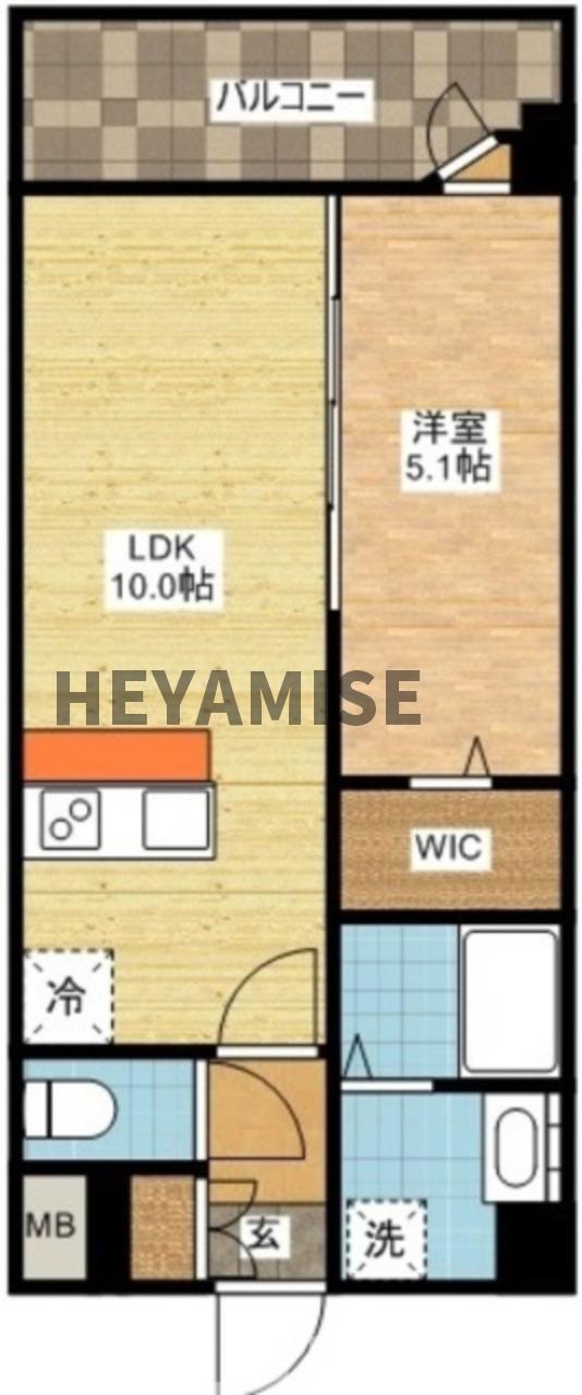 MODERN PALAZZO長大医学部前(1LDK/6階)の間取り写真