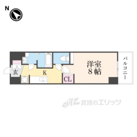 KDXレジデンス南草津(1K/11階)の間取り写真