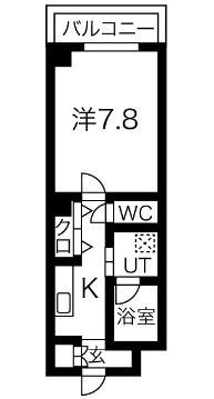 ルミエール野田阪神新館(1K/6階)の間取り写真