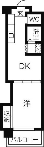 サンダンケ(1DK/4階)の間取り写真