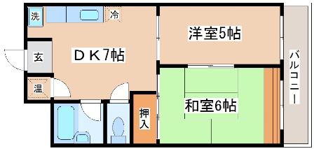 甲南ビル(2DK/3階)の間取り写真