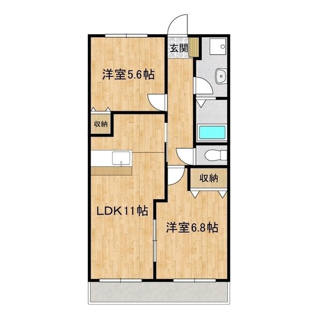 グランシャリオ(2LDK/1階)の間取り写真