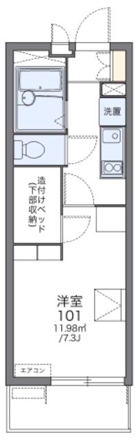 レオパレスディアコートF(1K/3階)の間取り写真